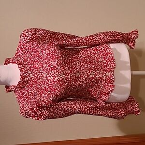 **HOST PICK** BEYOND THE  RADAR CARDINAL RED AND WHITE TOP SIZE M